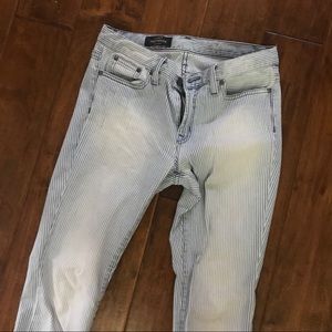 Jcrew “conductor” ankle jeans with zip